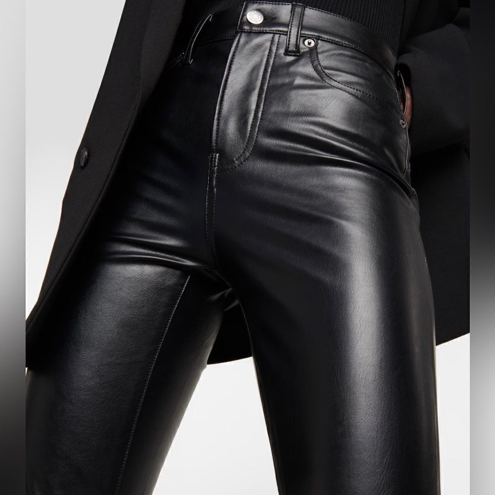 Veronica Berad Maera Extra High Rise Skinny Faux Leather Pants size 25 - Picture 4 of 14